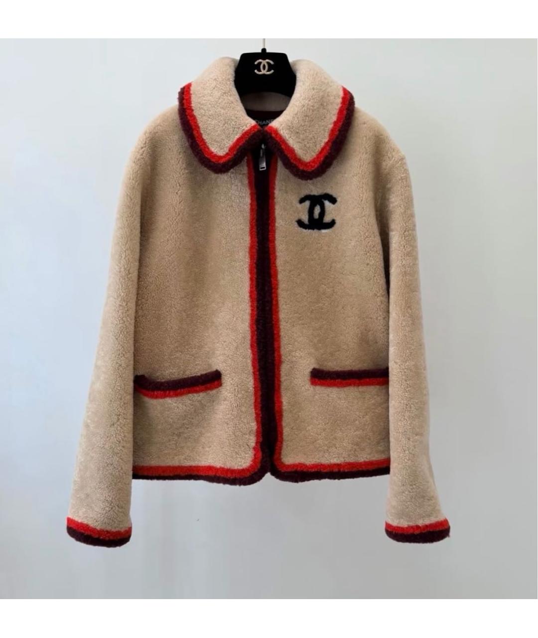 CHANEL Бежевая меховая дубленка, фото 5