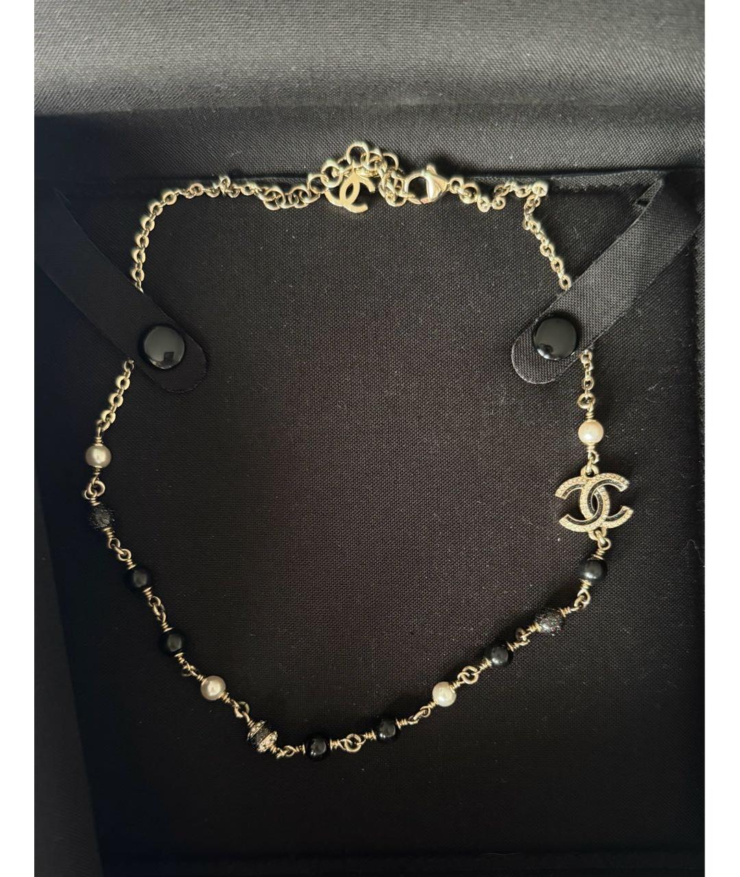 CHANEL Черное колье из желтого золота, фото 7