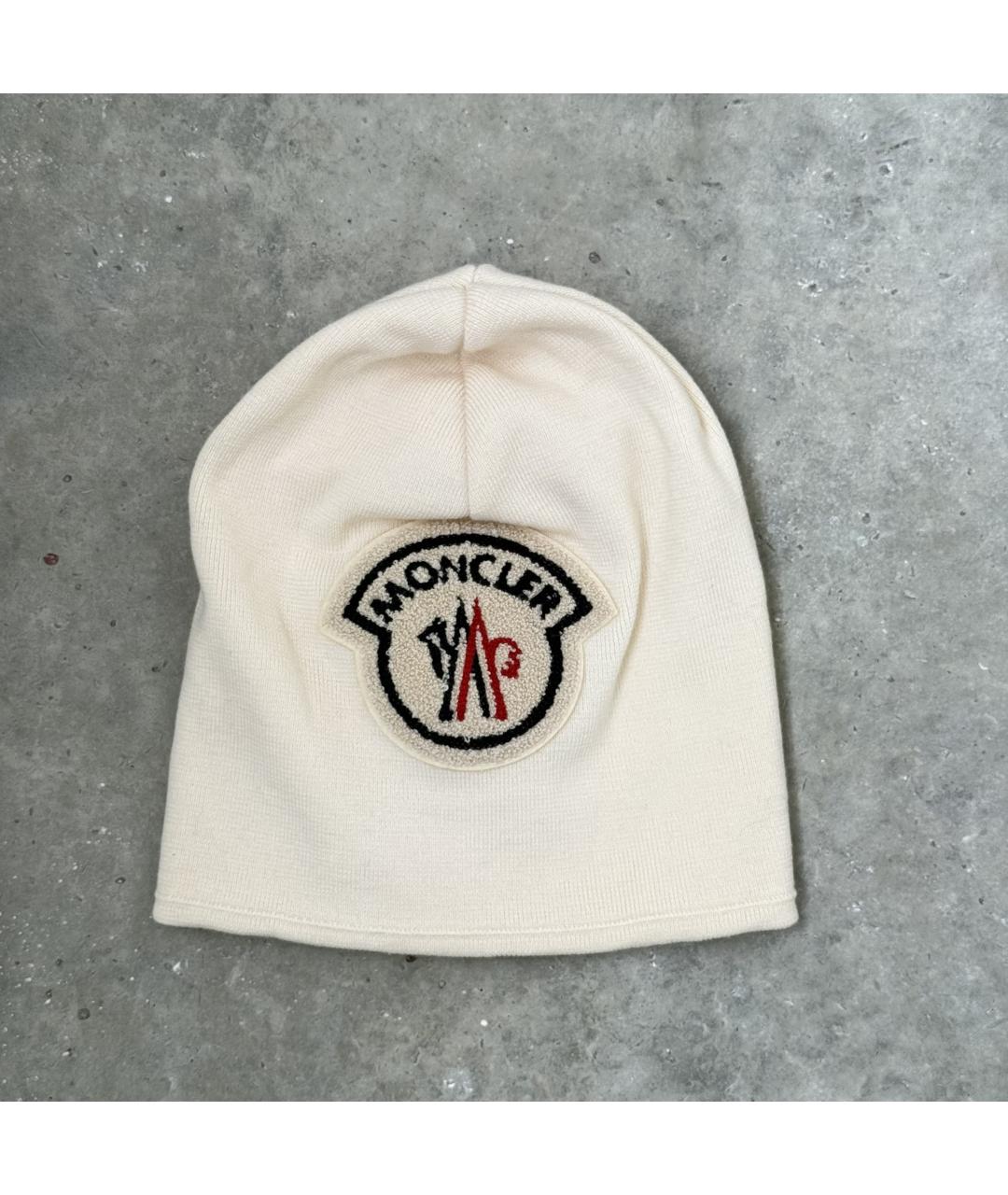 MONCLER Бежевая шерстяная шапка, фото 8
