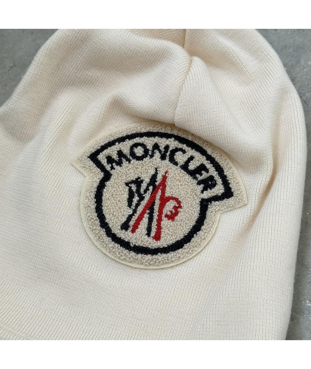 MONCLER Бежевая шерстяная шапка, фото 7