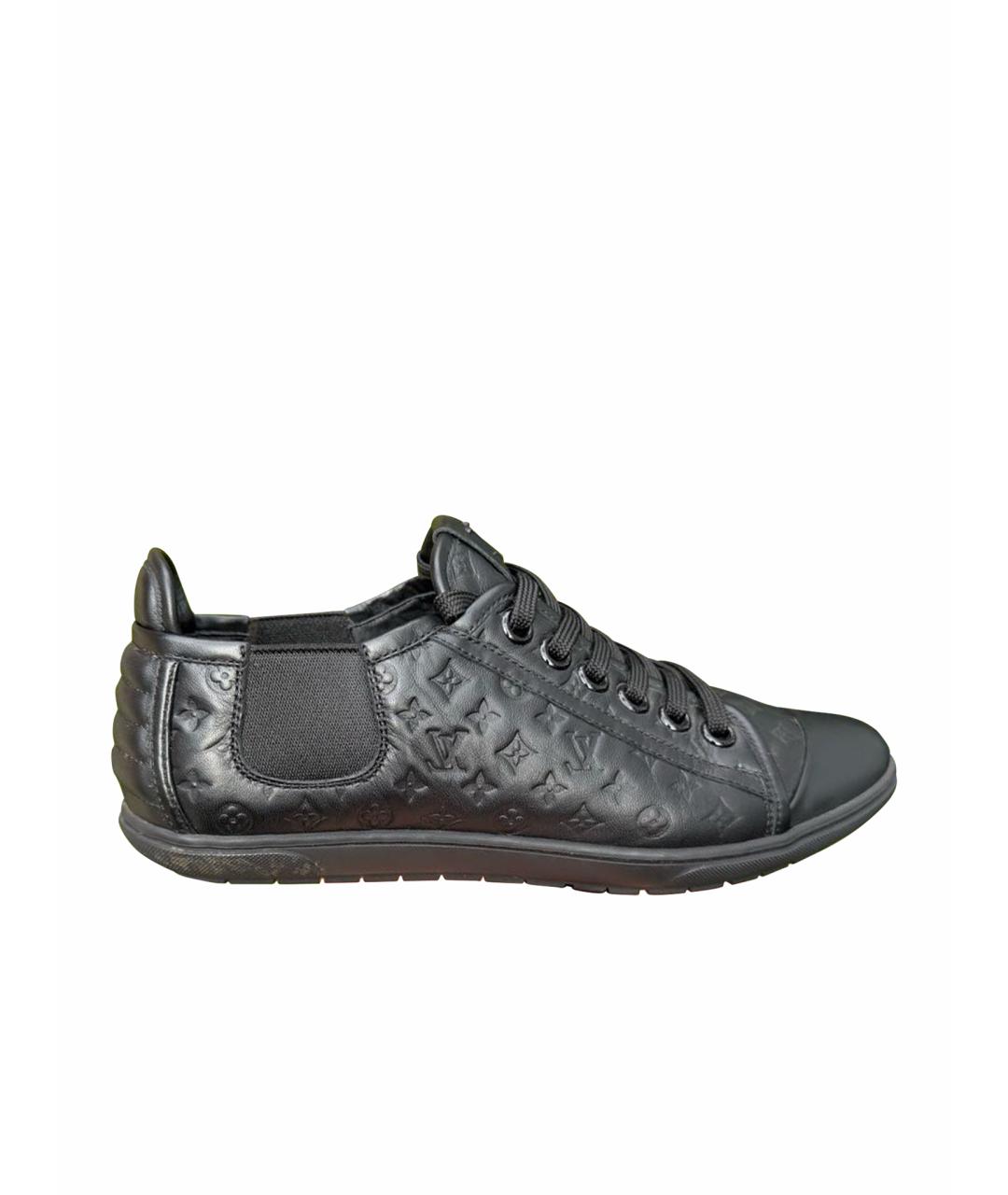 LOUIS VUITTON Черные кожаные кеды, фото 1