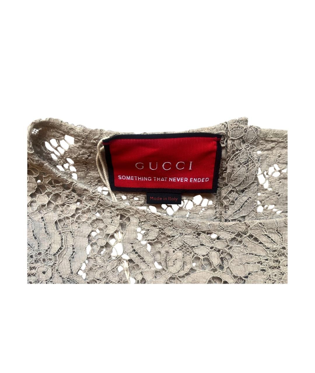 GUCCI Бежевая хлопковая блузы, фото 3