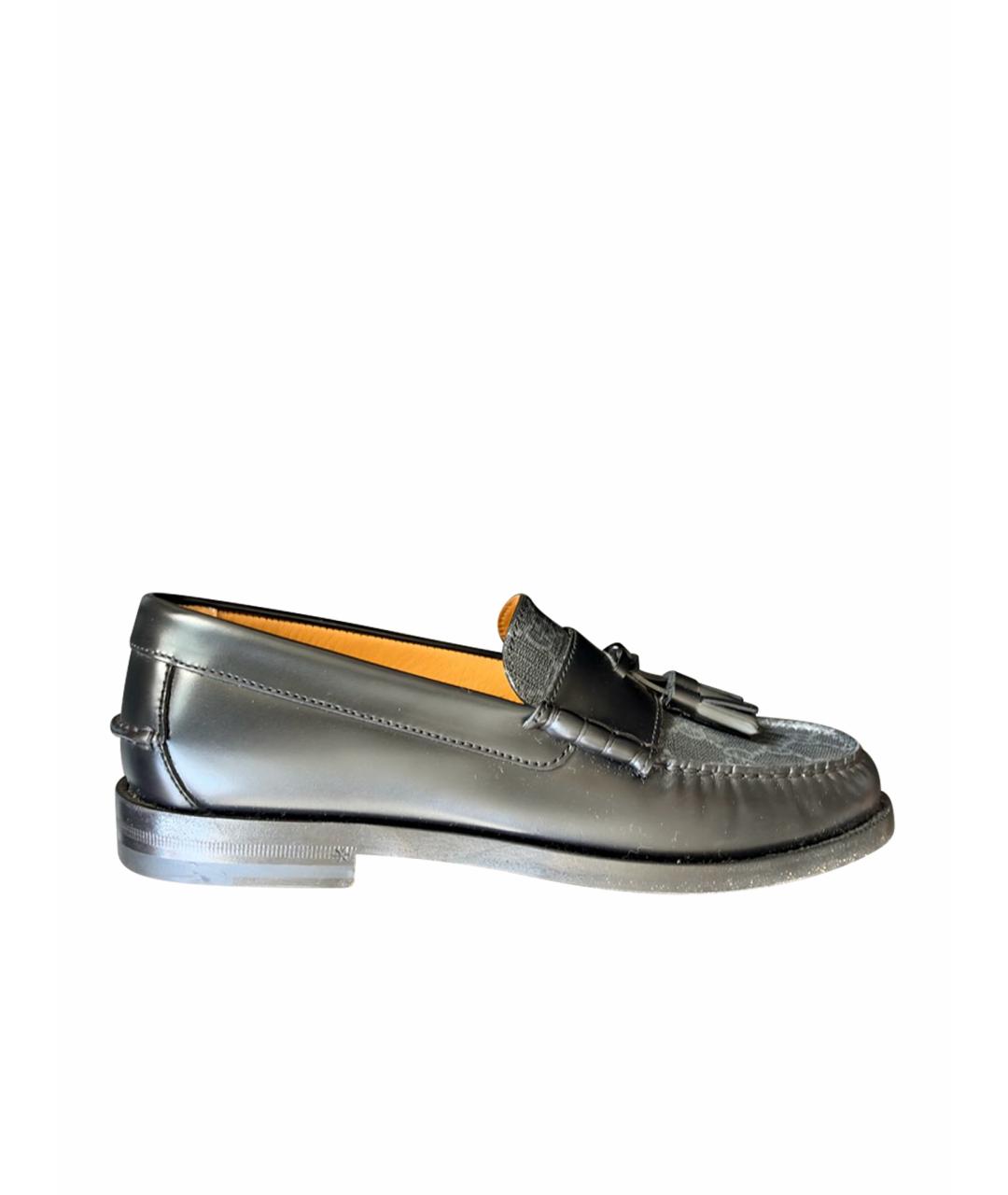 GUCCI Черные кожаные лоферы, фото 1