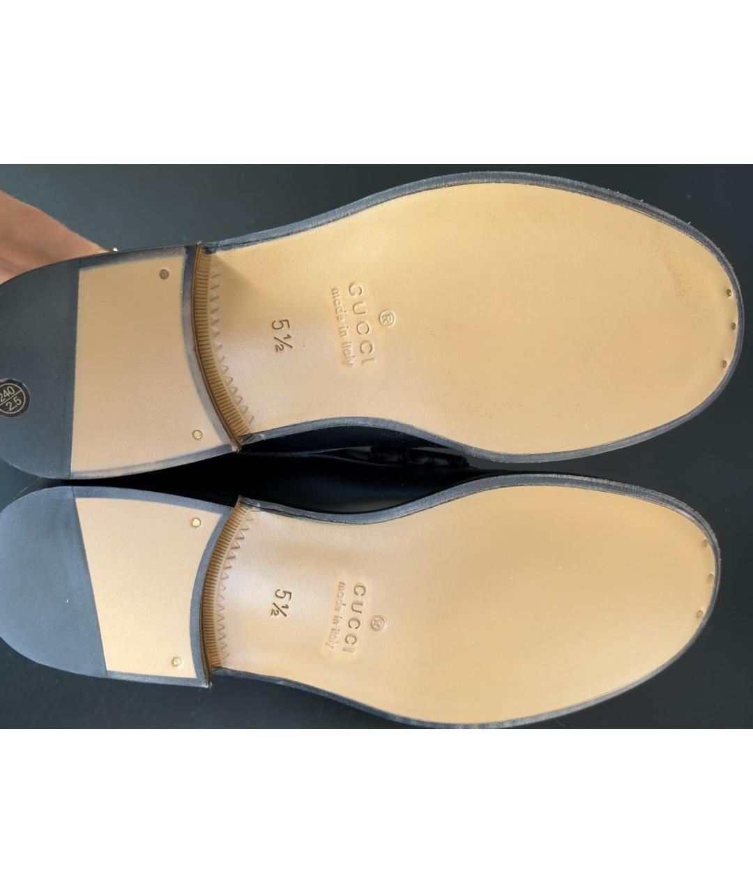 GUCCI Черные кожаные лоферы, фото 8