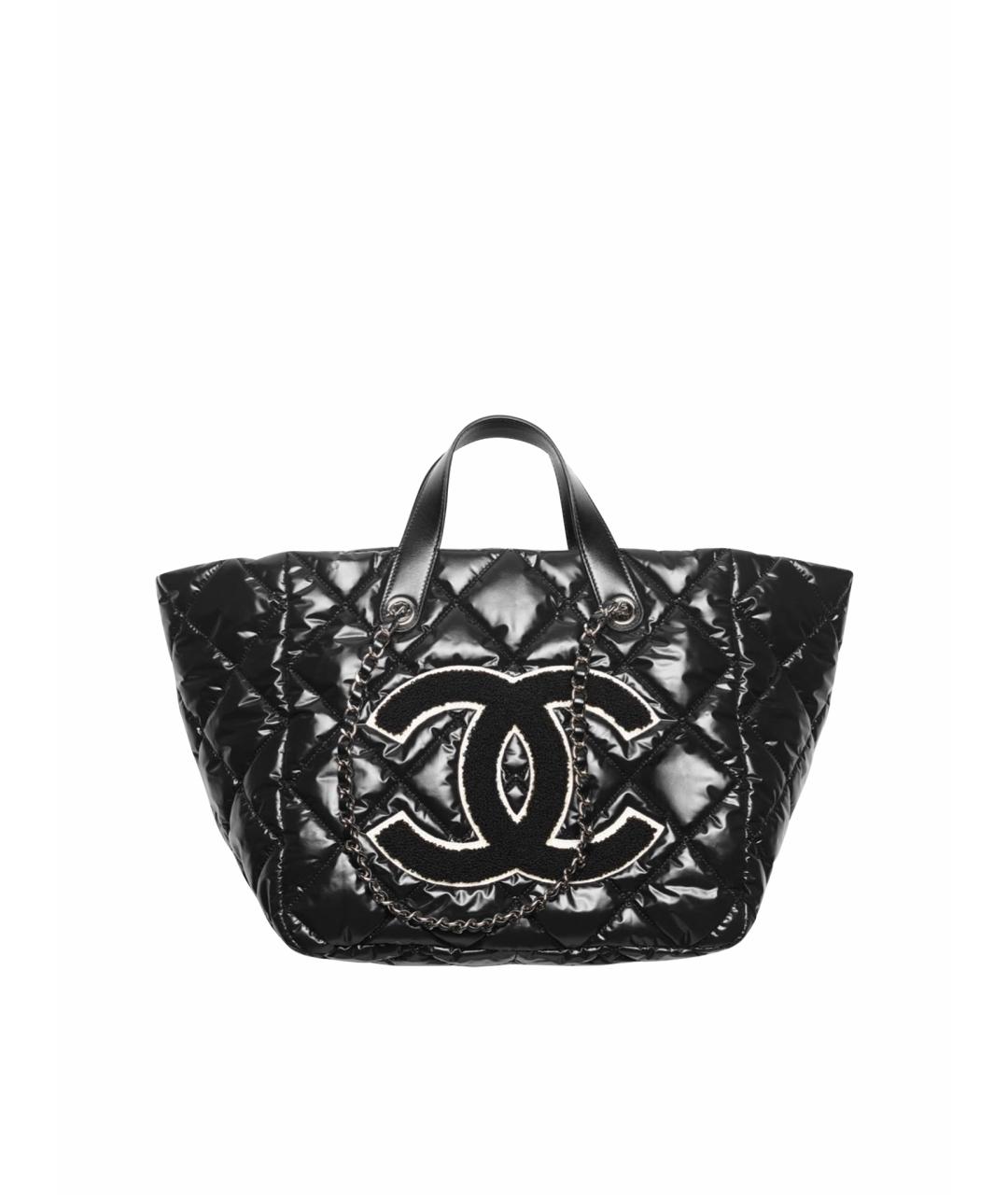 CHANEL Черная нейлоновая сумка тоут, фото 1