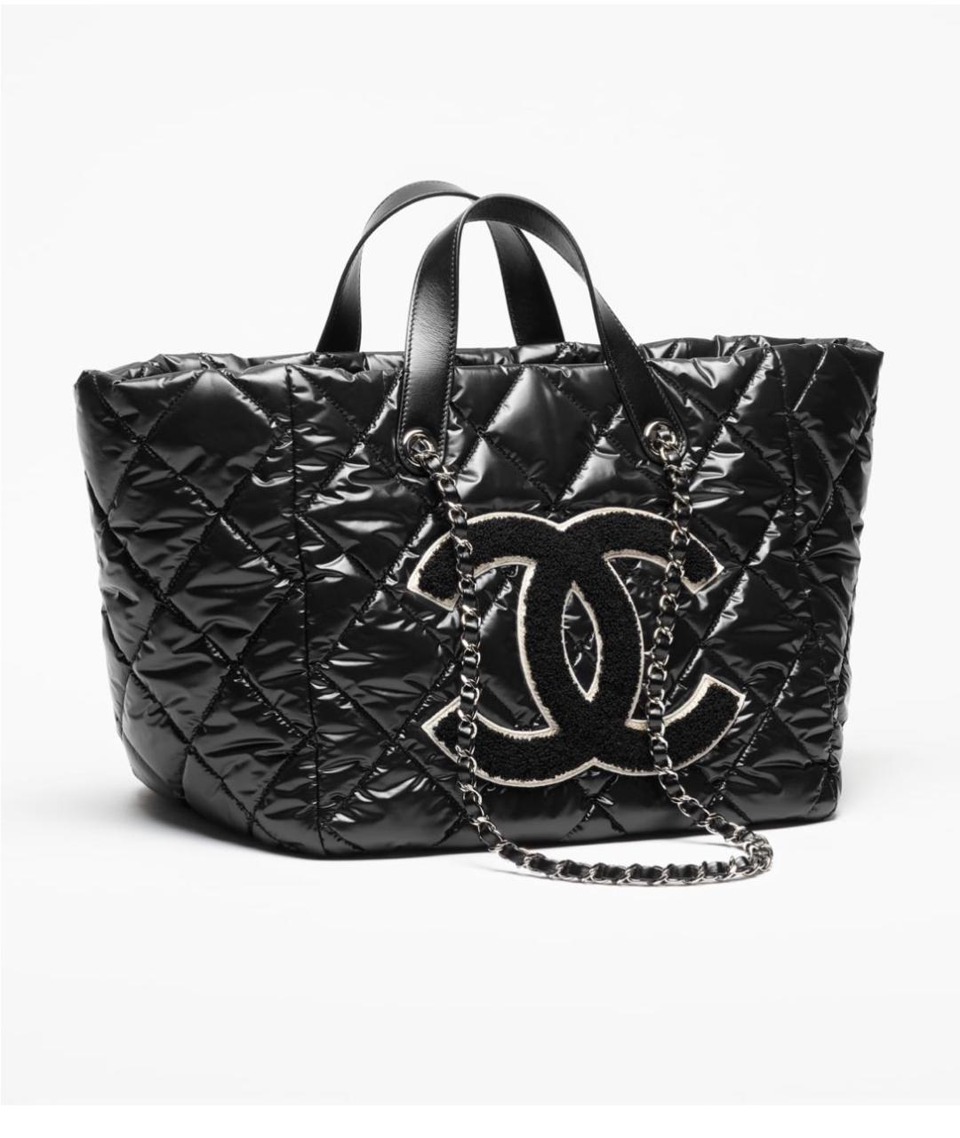 CHANEL Черная нейлоновая сумка тоут, фото 2