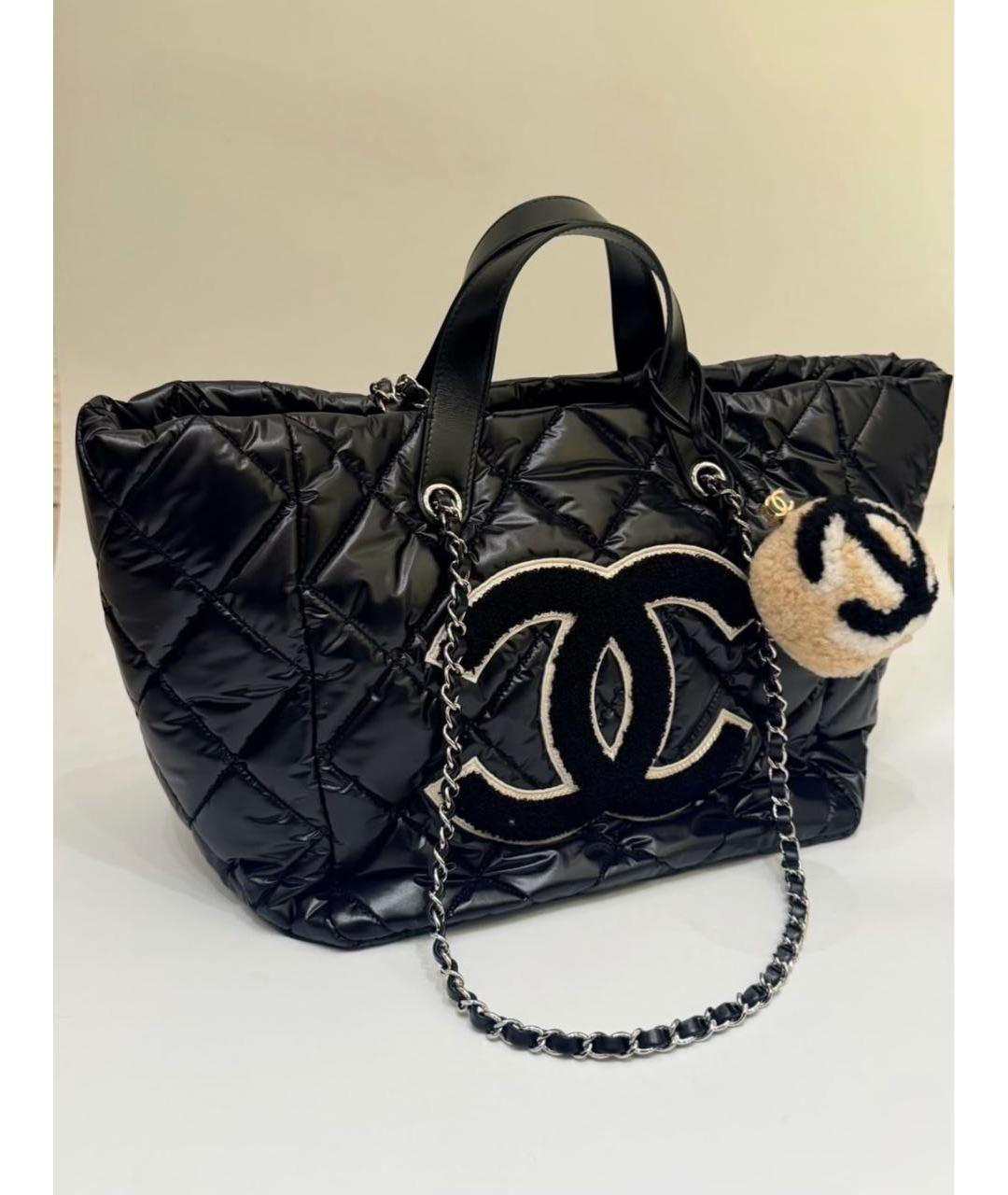 CHANEL Черная нейлоновая сумка тоут, фото 3
