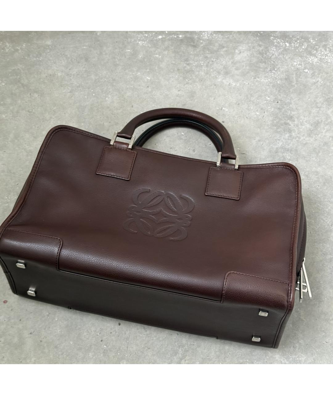 LOEWE Коричневая кожаная дорожная/спортивная сумка, фото 2