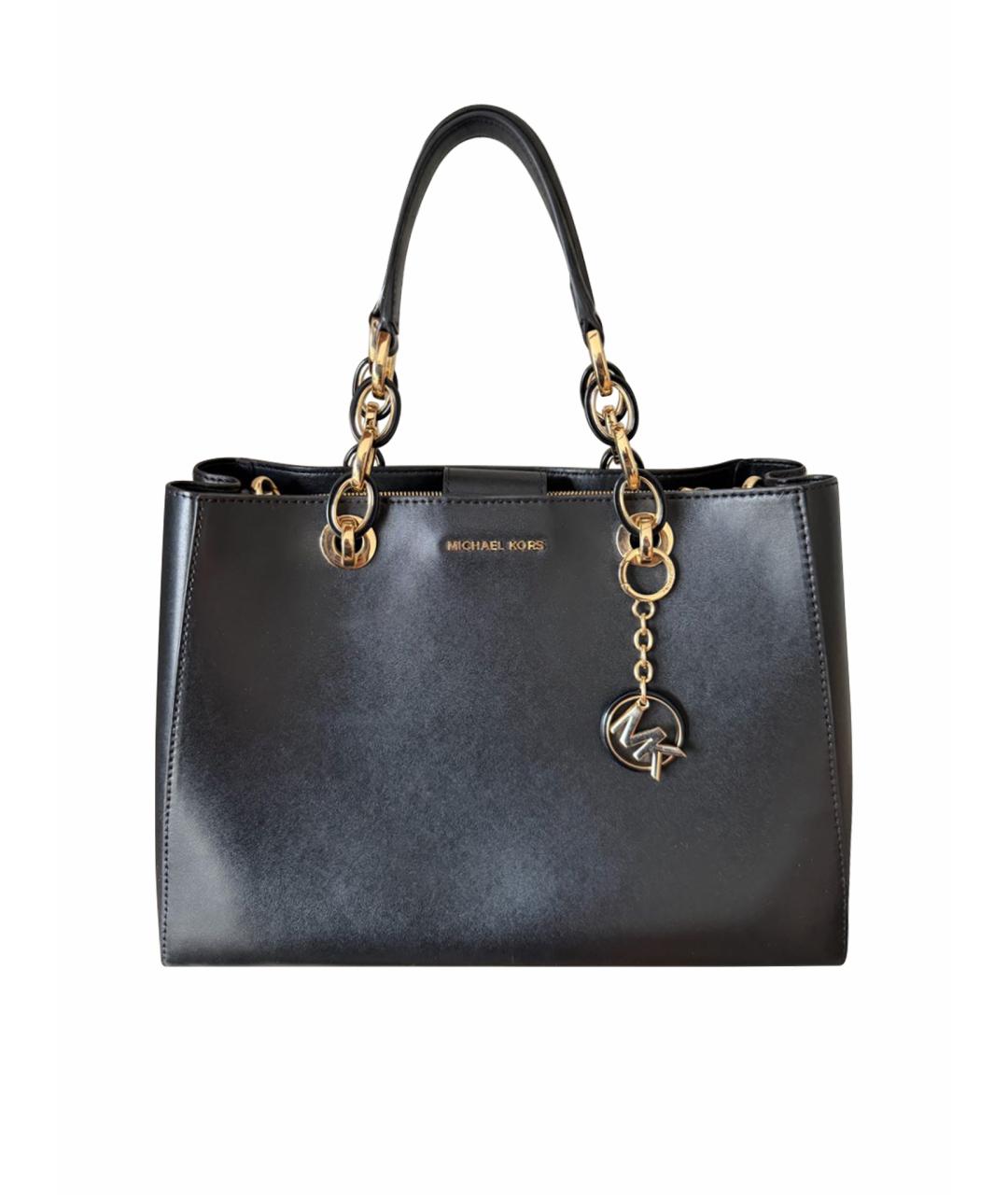 MICHAEL KORS Черная кожаная сумка тоут, фото 1
