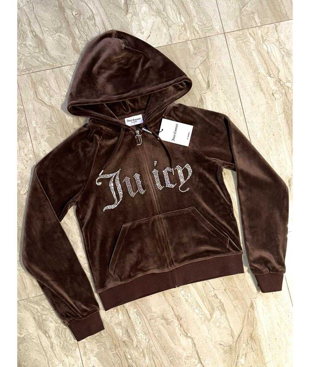 JUICY COUTURE Коричневый велюровый спортивные костюмы, фото 2