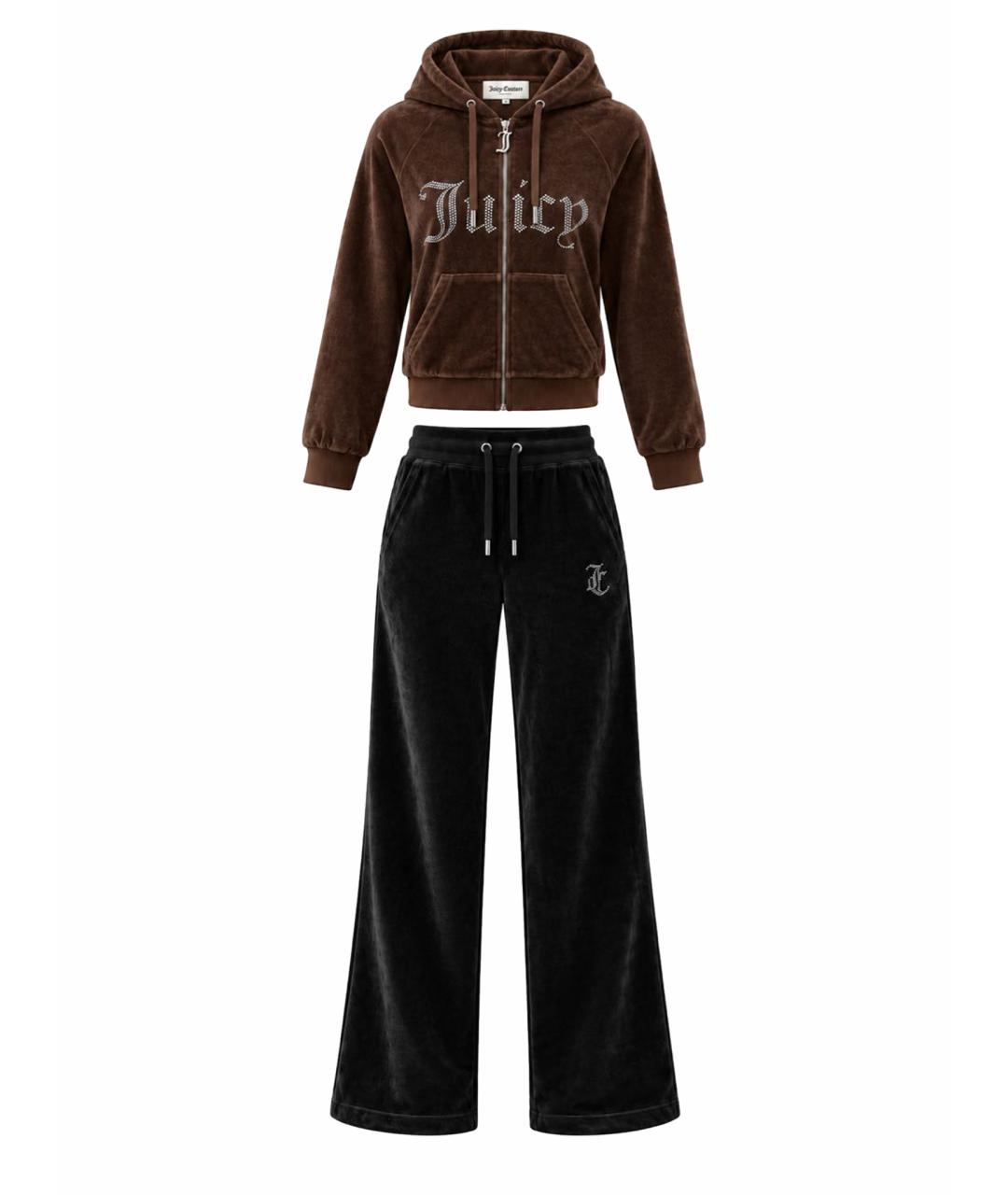 JUICY COUTURE Коричневый велюровый спортивные костюмы, фото 1
