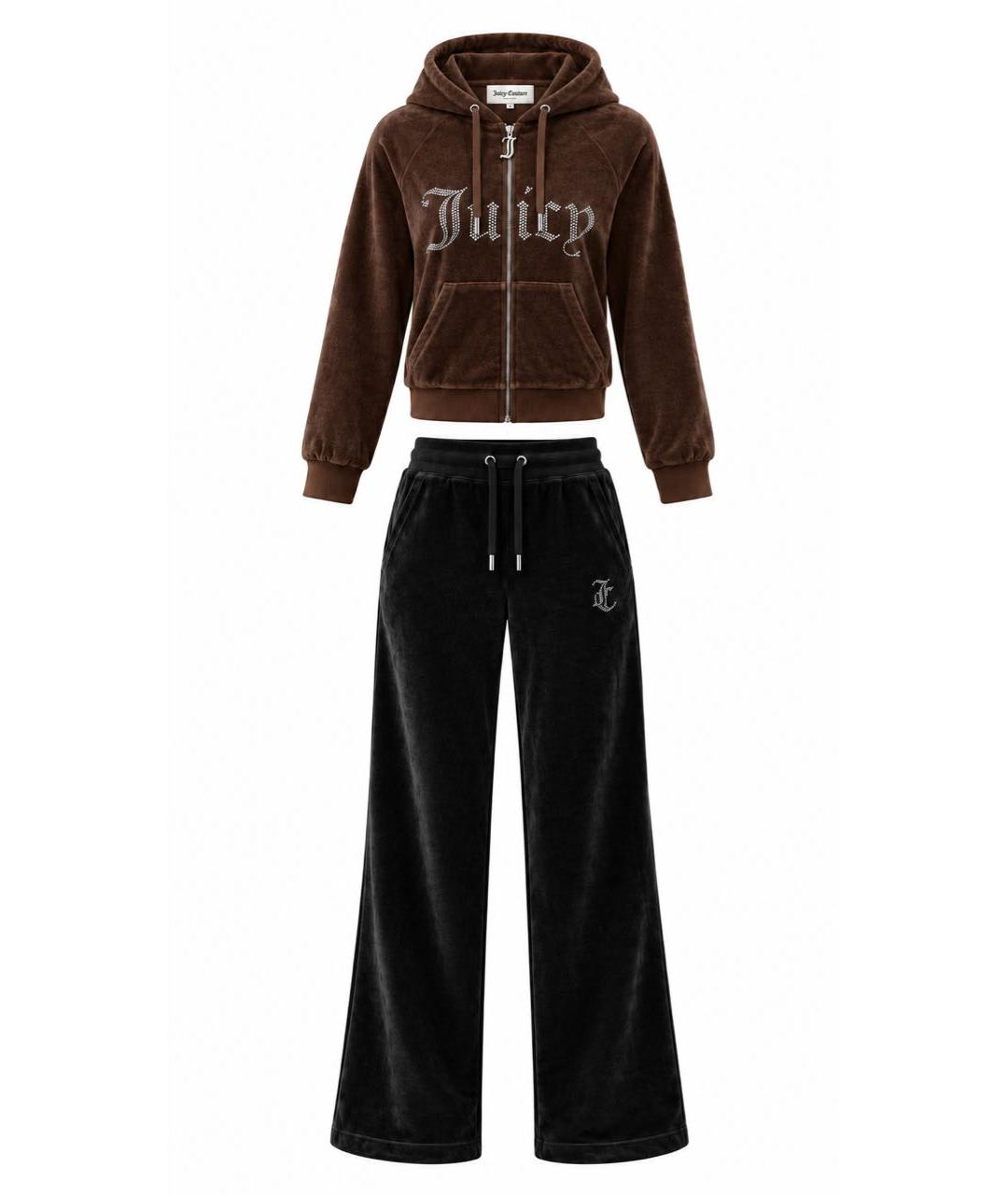 JUICY COUTURE Коричневый велюровый спортивные костюмы, фото 6