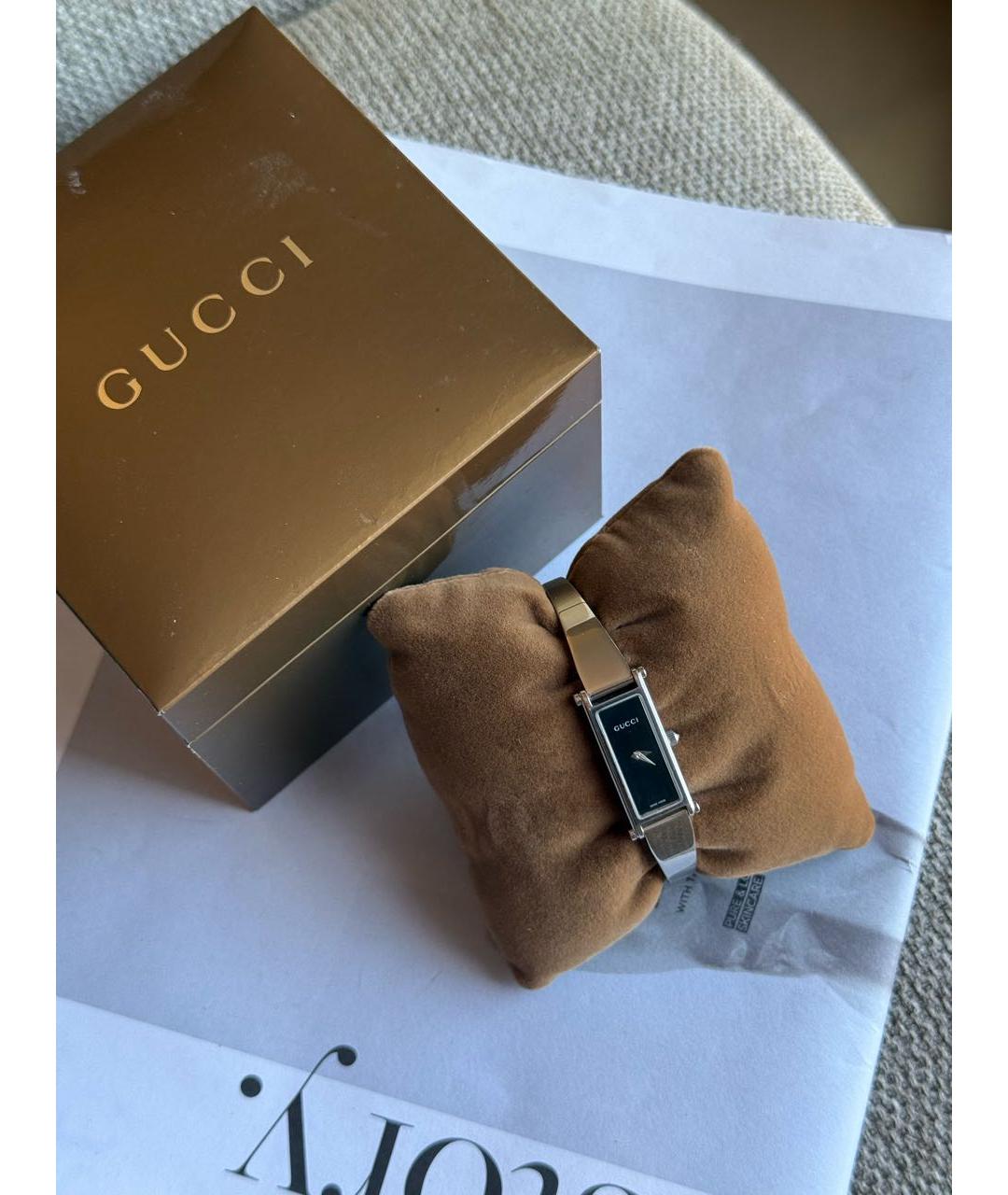 GUCCI Черные стальные часы, фото 7