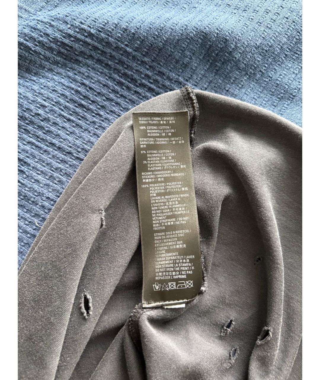 BALENCIAGA Антрацитовая хлопковая футболка, фото 5