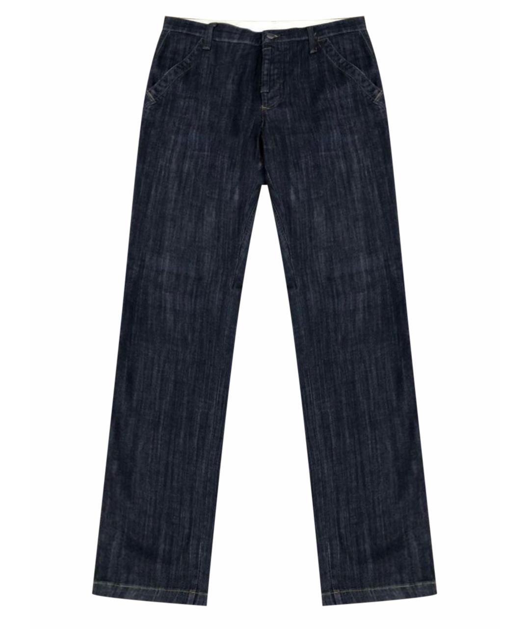 CORNELIANI Темно-синие хлопковые прямые джинсы, фото 1