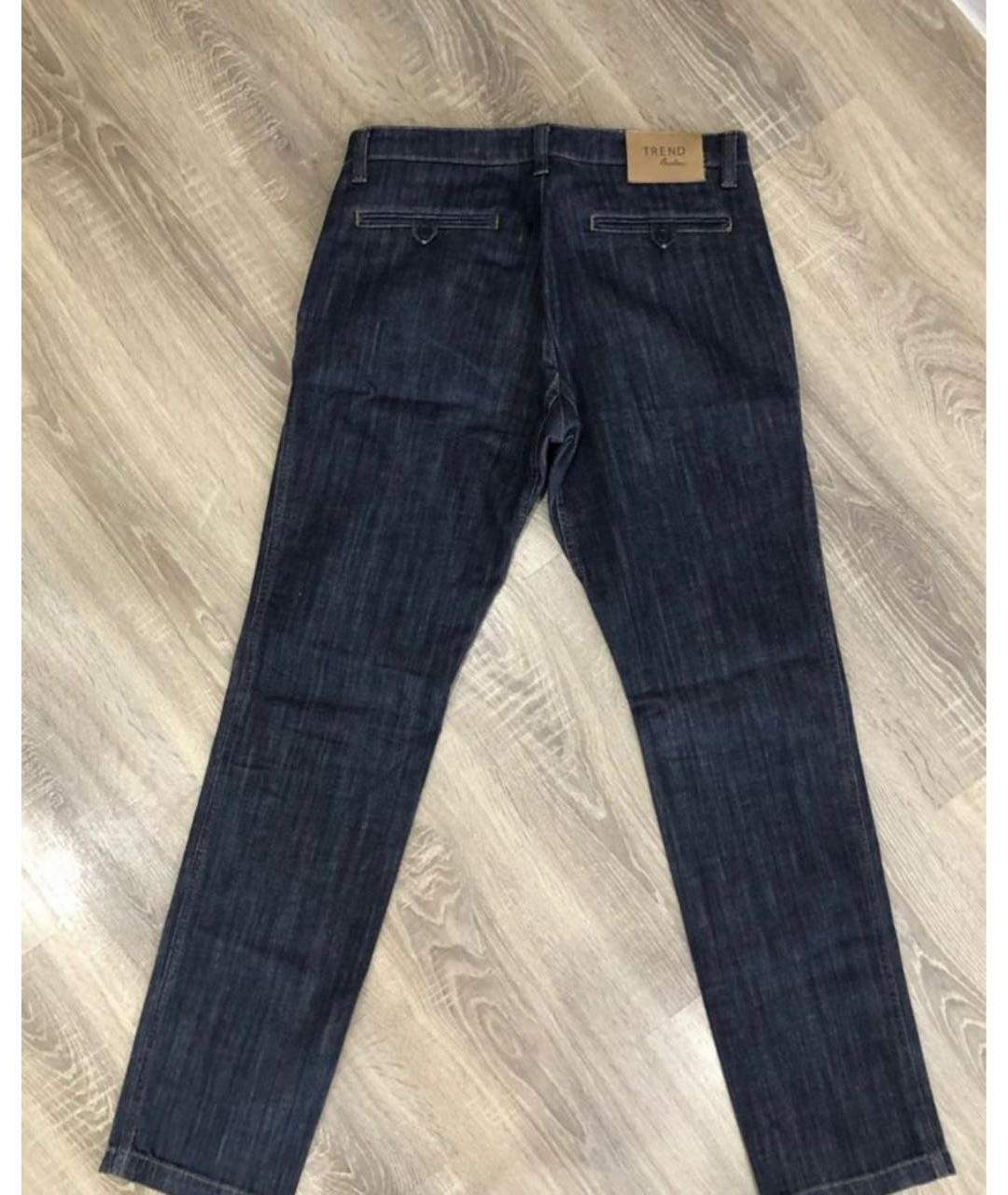 CORNELIANI Темно-синие хлопковые прямые джинсы, фото 2