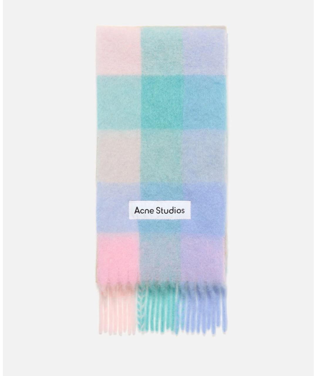 ACNE STUDIOS Голубой шерстяной шарф, фото 4