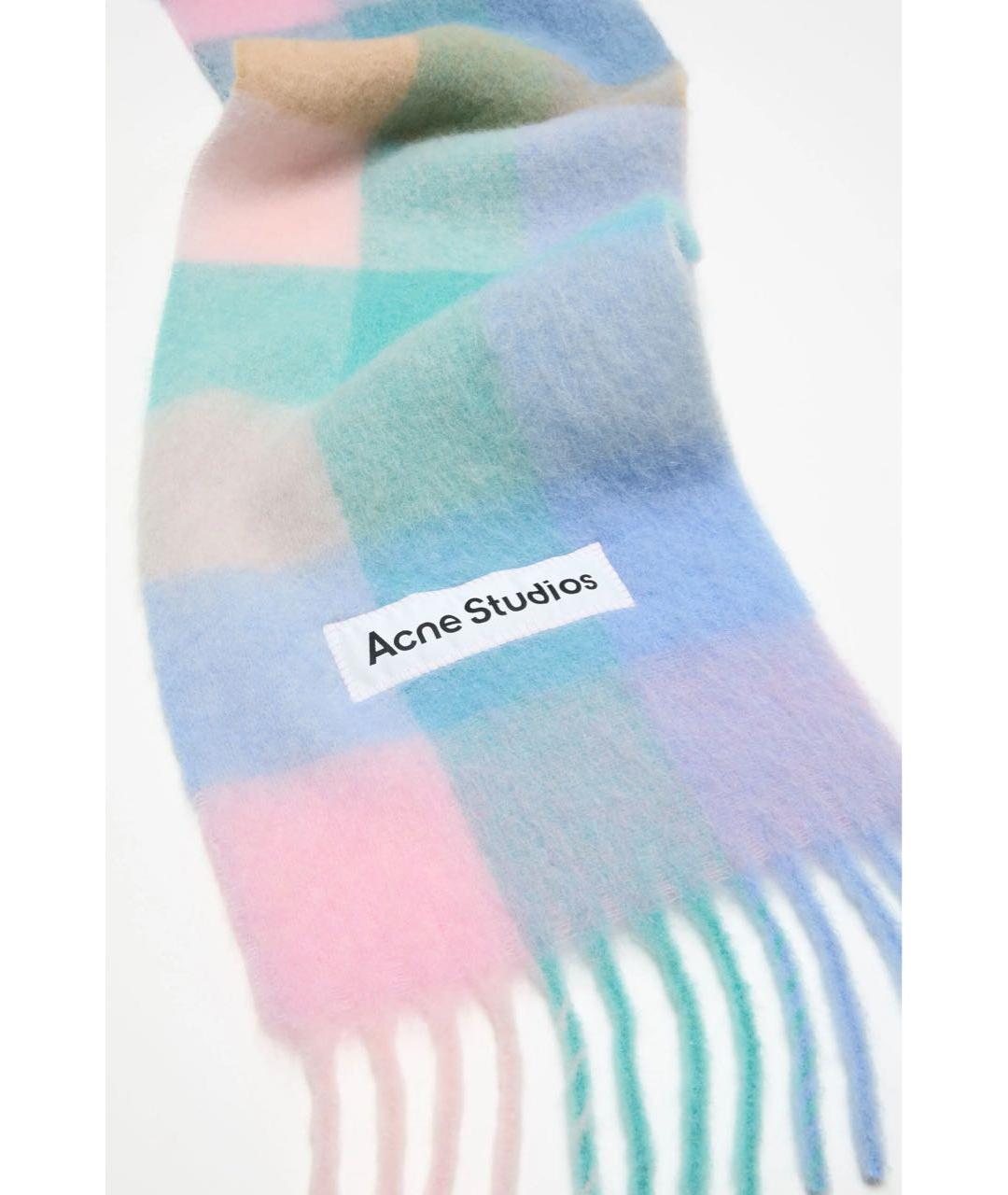 ACNE STUDIOS Голубой шерстяной шарф, фото 2