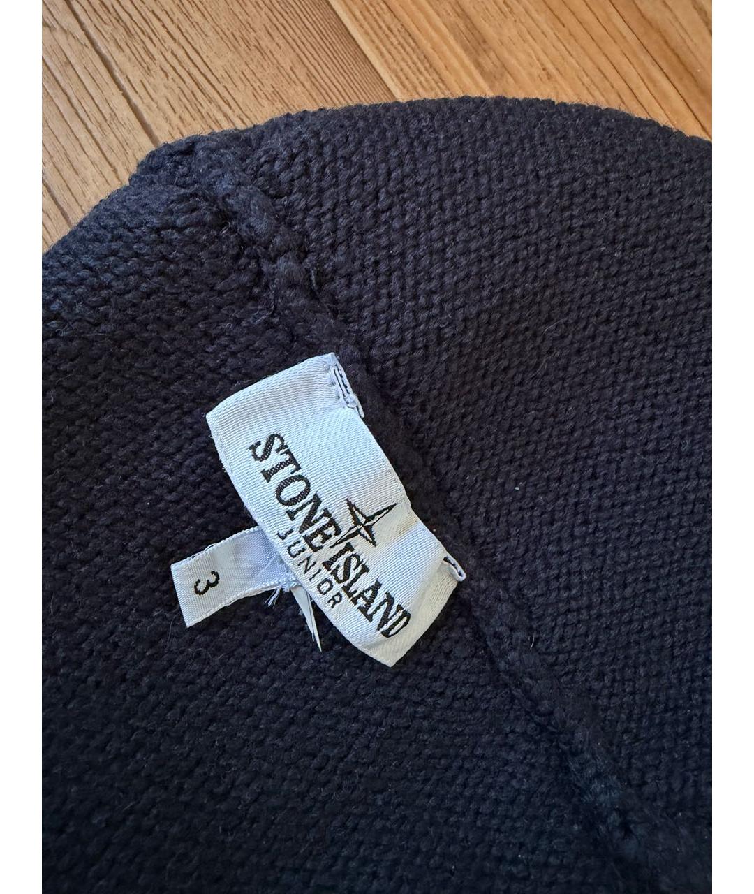 STONE ISLAND Темно-синяя шерстяная шапка, фото 4