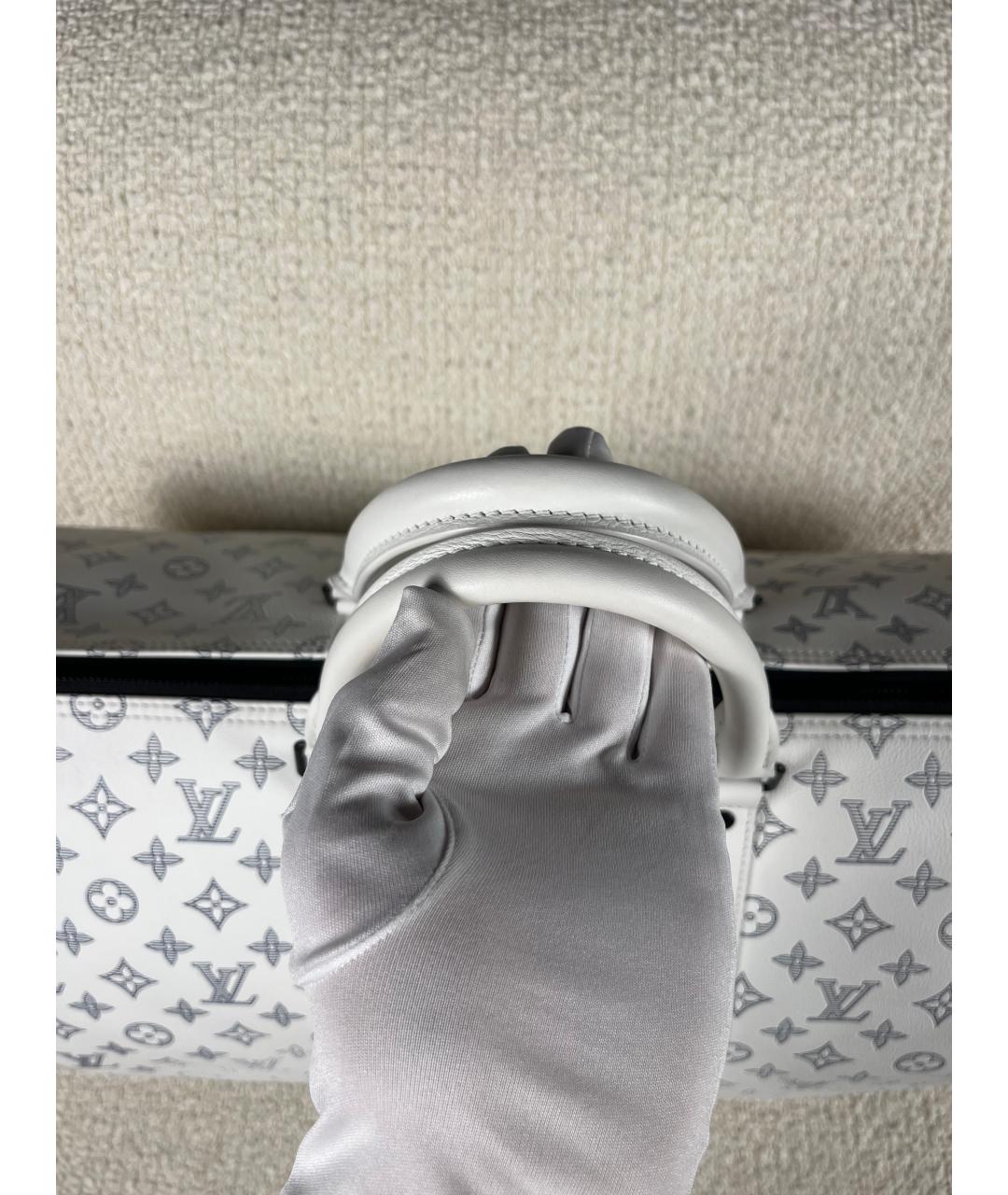 LOUIS VUITTON Белая кожаная дорожная/спортивная сумка, фото 8