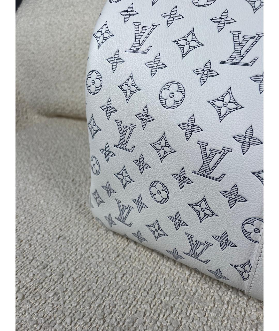 LOUIS VUITTON Белая кожаная дорожная/спортивная сумка, фото 7