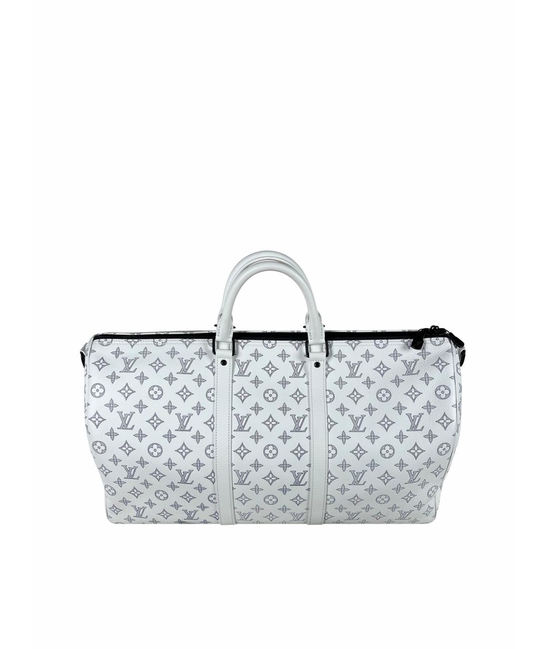 LOUIS VUITTON Белая кожаная дорожная/спортивная сумка, фото 9
