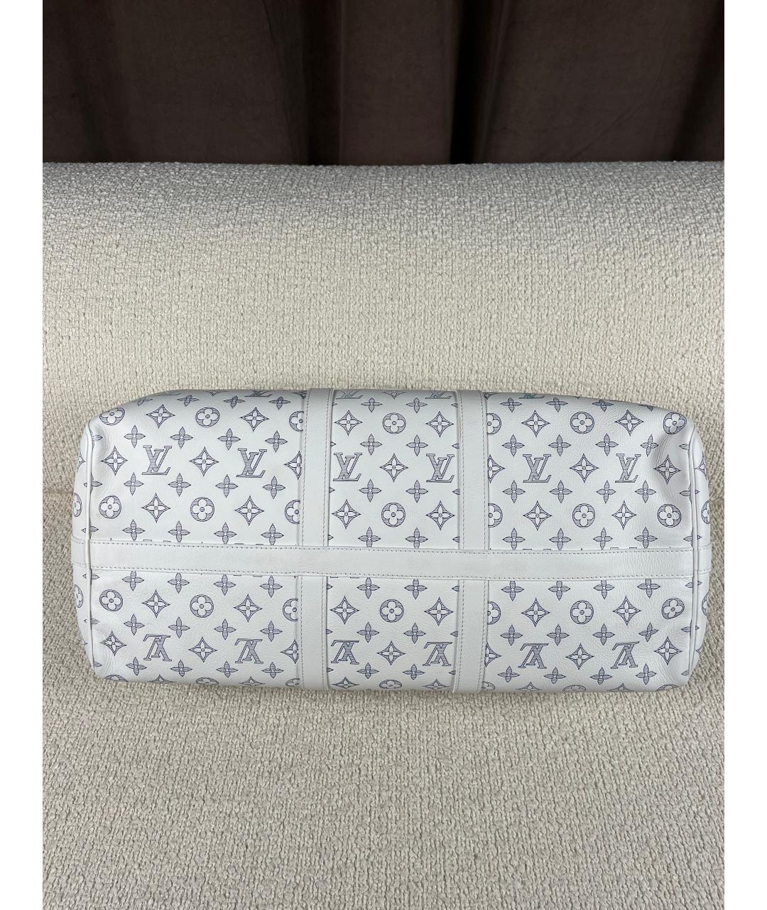 LOUIS VUITTON Белая кожаная дорожная/спортивная сумка, фото 3