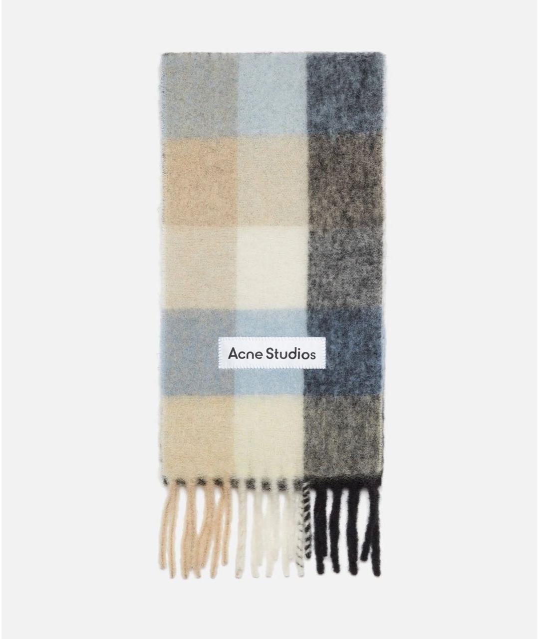 ACNE STUDIOS Голубой шерстяной шарф, фото 5