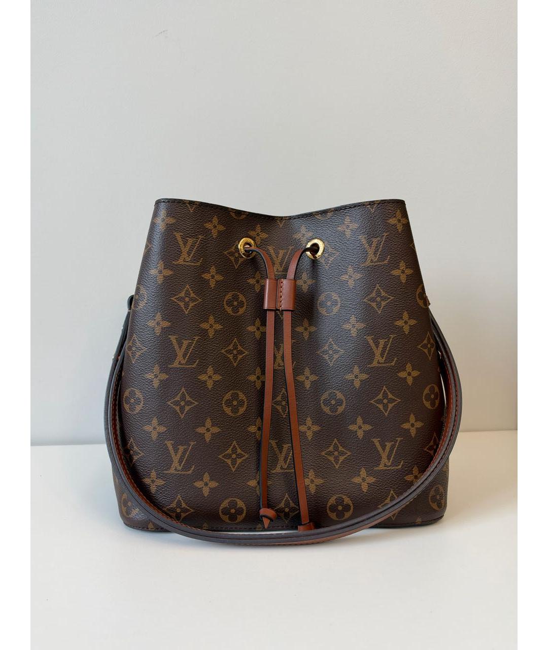 LOUIS VUITTON Коричневая кожаная сумка через плечо, фото 9