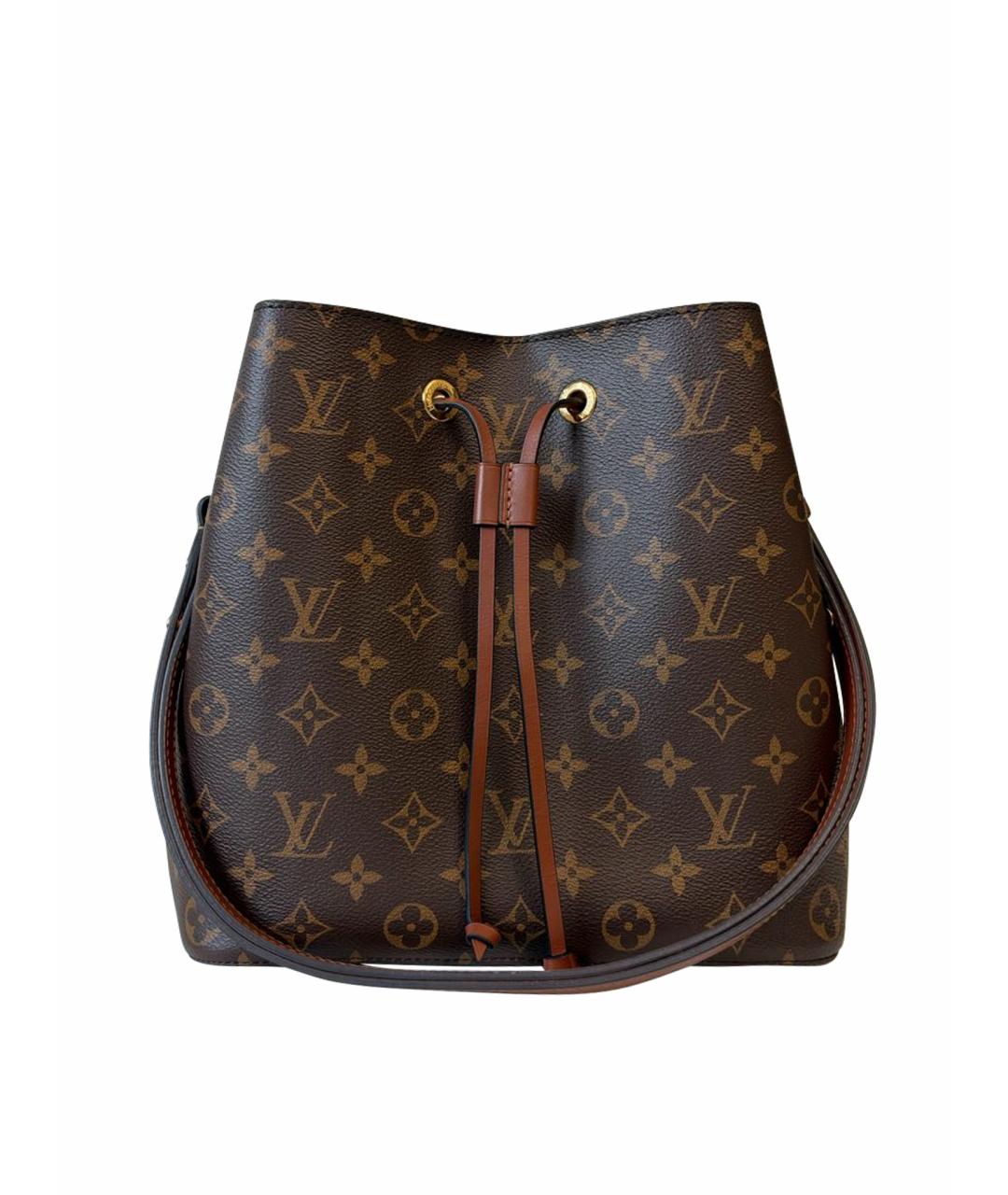 LOUIS VUITTON Коричневая кожаная сумка через плечо, фото 1