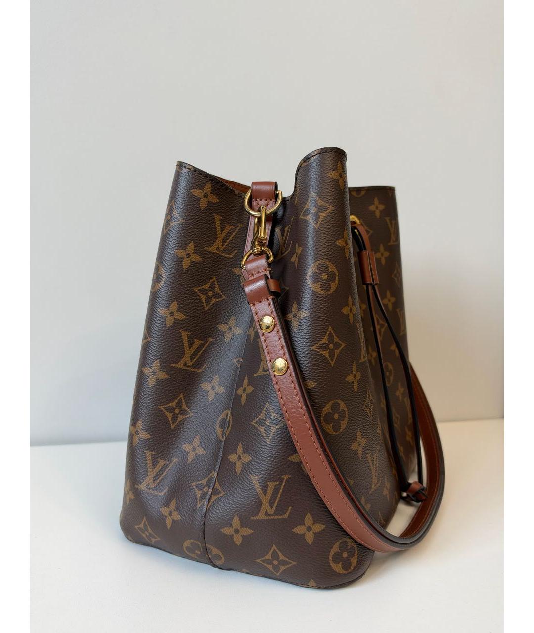 LOUIS VUITTON Коричневая кожаная сумка через плечо, фото 2