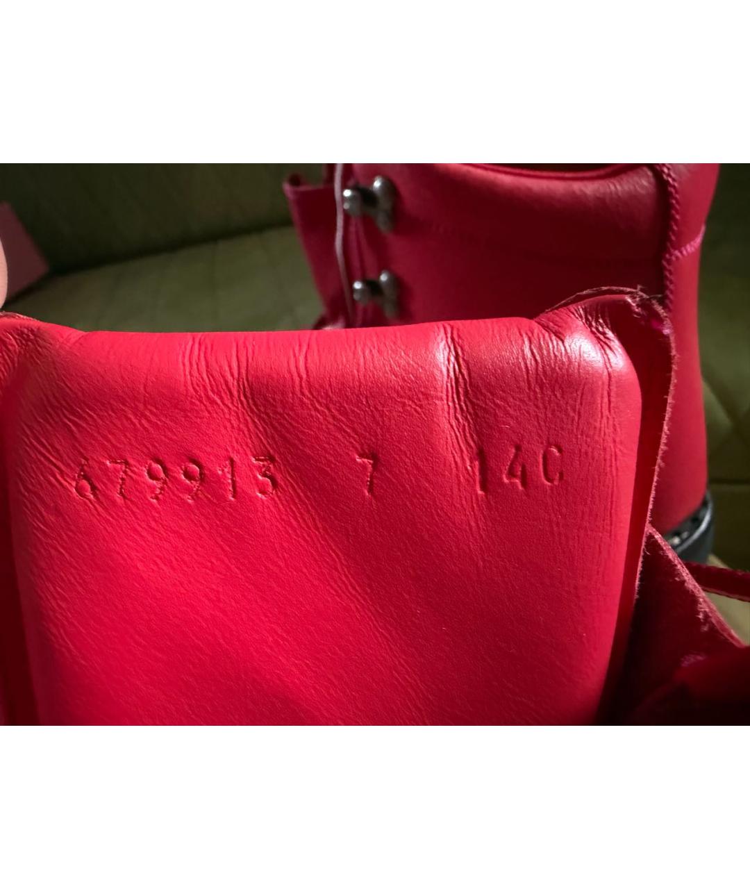 GUCCI Красные кожаные ботинки, фото 6