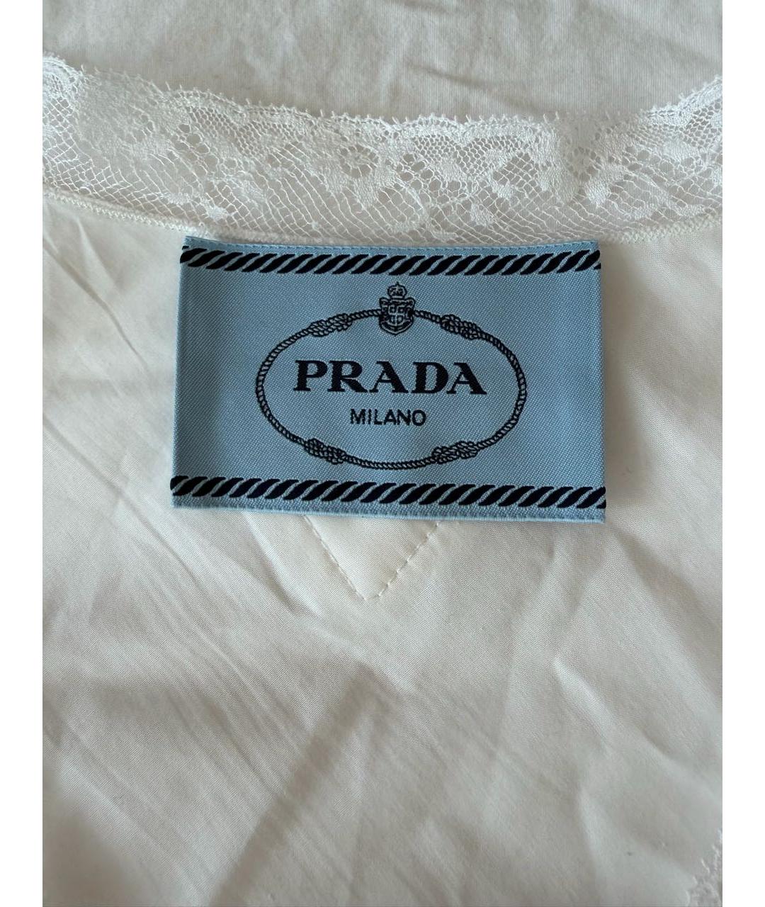 PRADA Белое хлопковое повседневное платье, фото 3