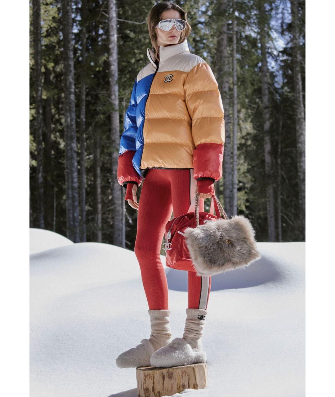 CHANEL Красные шерстяные леггинсы и велосипедки, фото 3