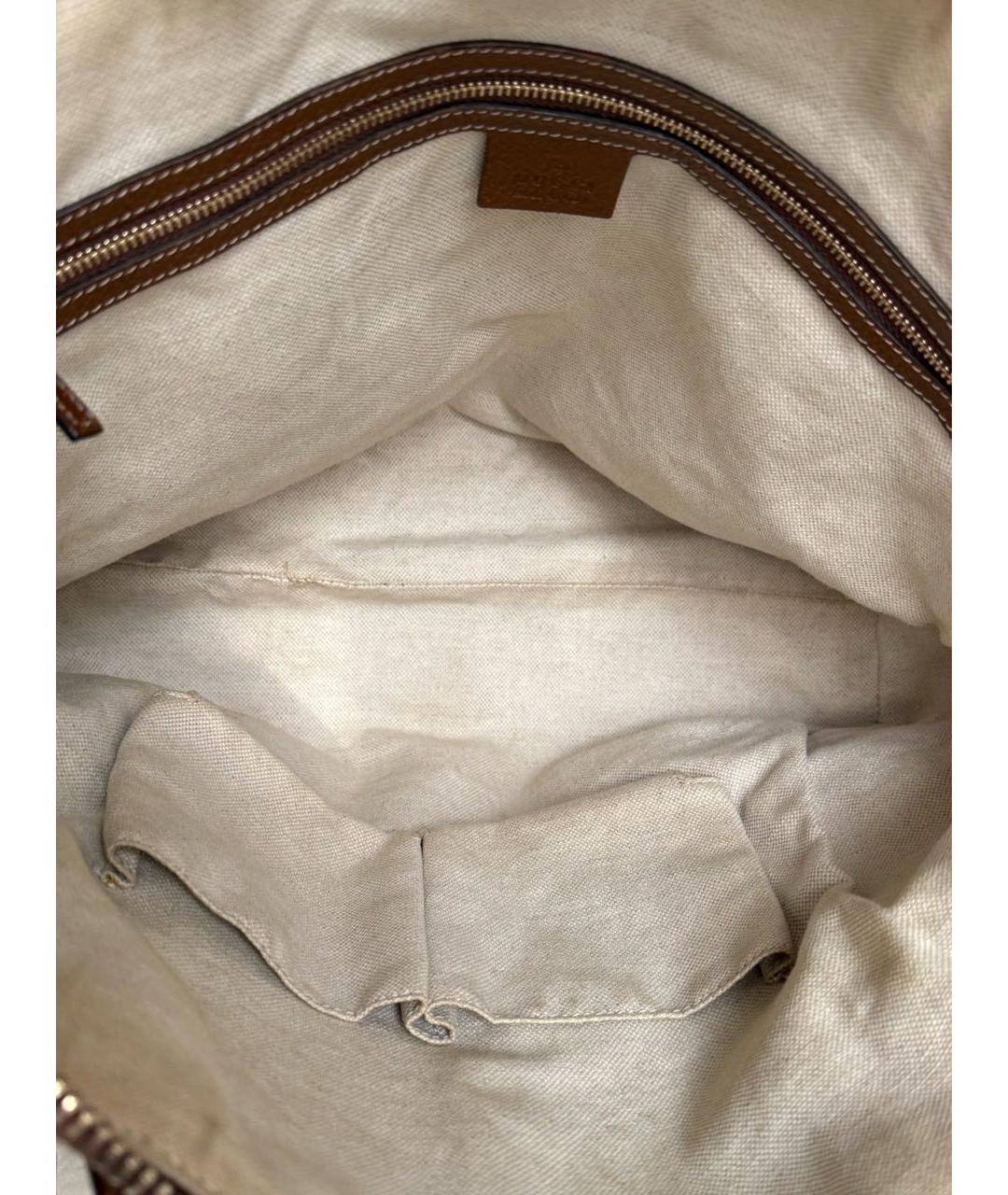 GUCCI Коричневая сумка с короткими ручками из канвы, фото 8
