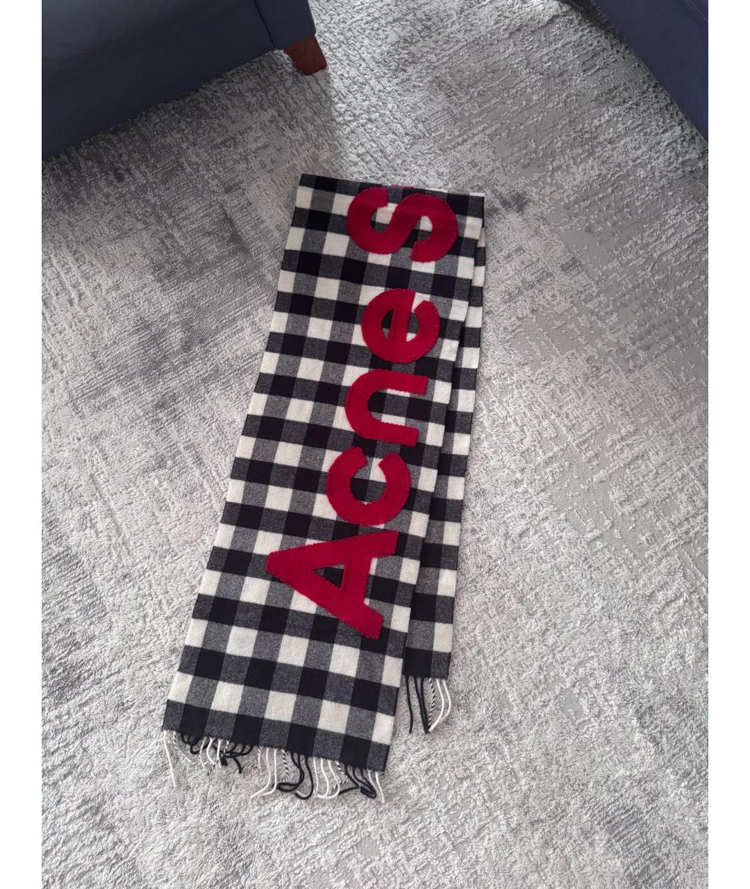 ACNE STUDIOS Серый шерстяной шарф, фото 4