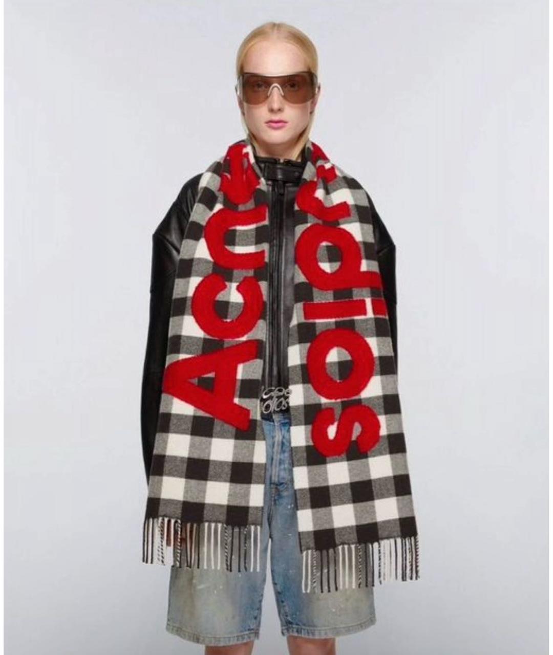 ACNE STUDIOS Серый шерстяной шарф, фото 3