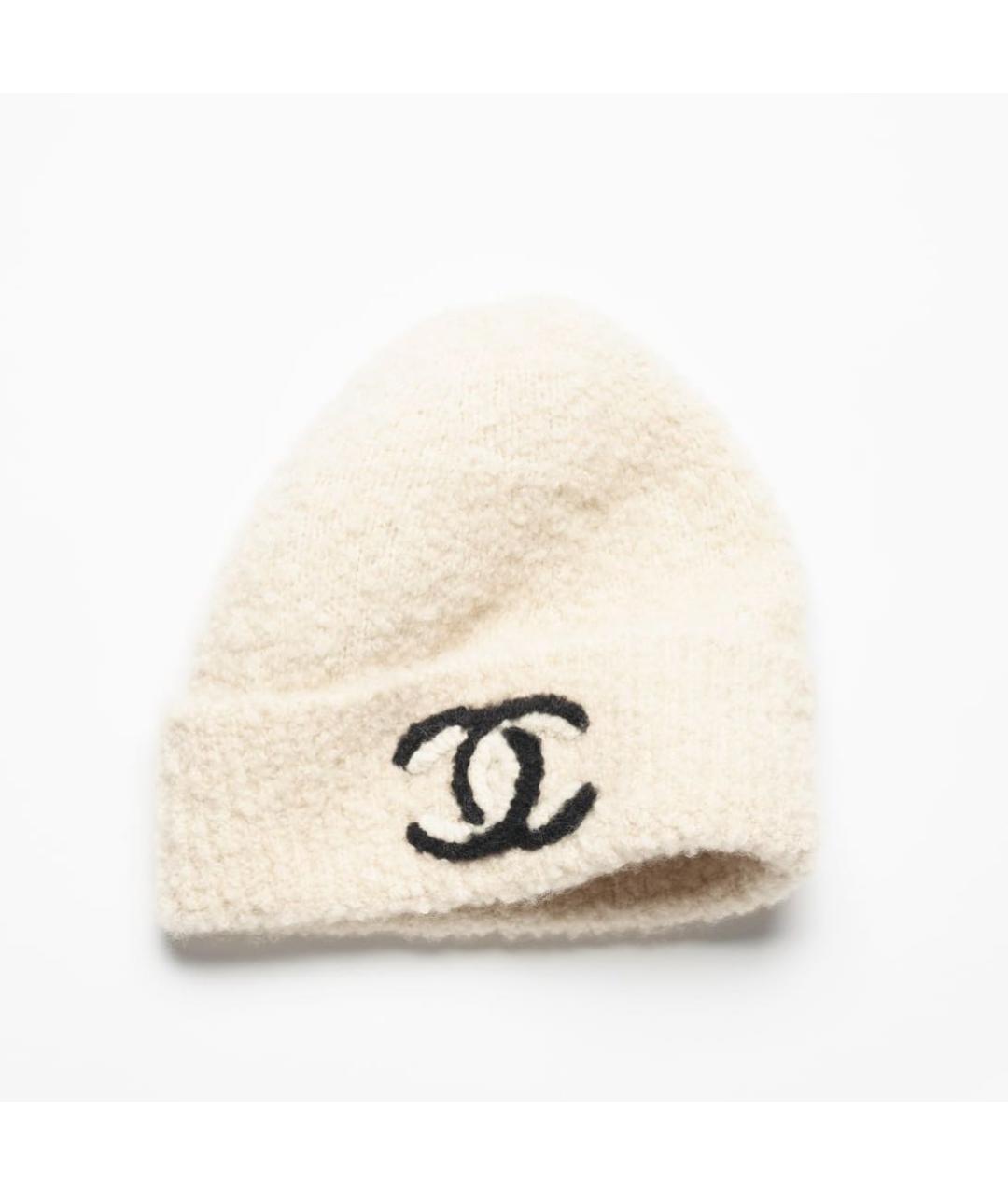CHANEL Бежевая шерстяная шапка, фото 4