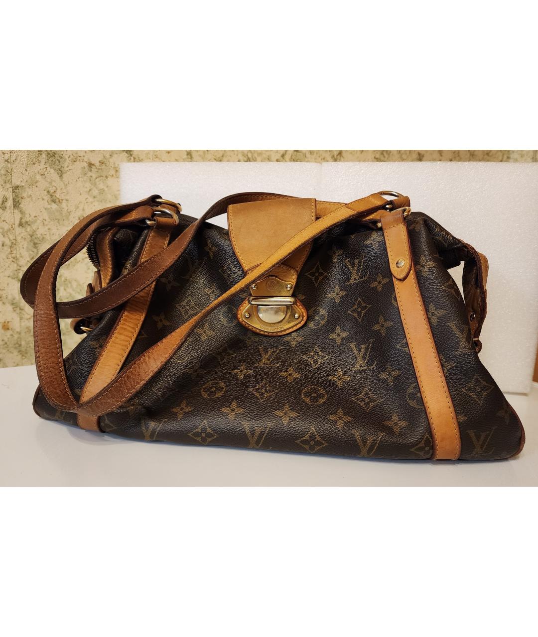 LOUIS VUITTON Коричневая сумка с короткими ручками из канвы, фото 4