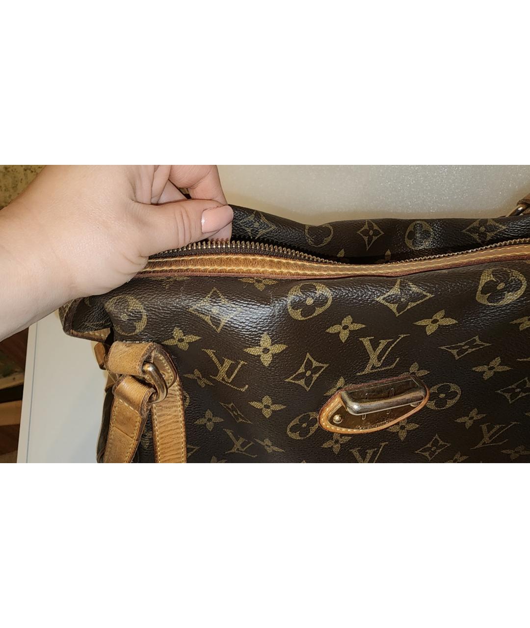 LOUIS VUITTON Коричневая сумка с короткими ручками из канвы, фото 3
