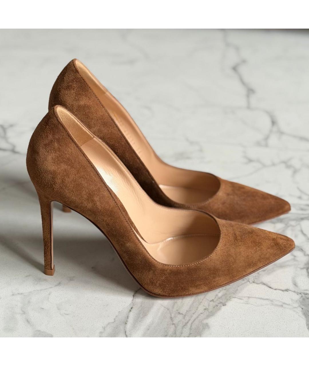 GIANVITO ROSSI Коричневые замшевые туфли, фото 7