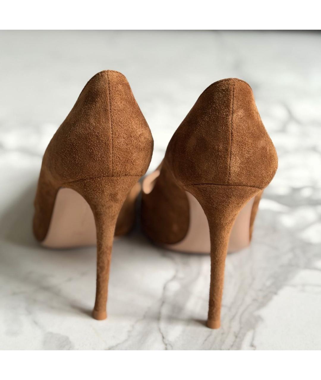 GIANVITO ROSSI Коричневые замшевые туфли, фото 5