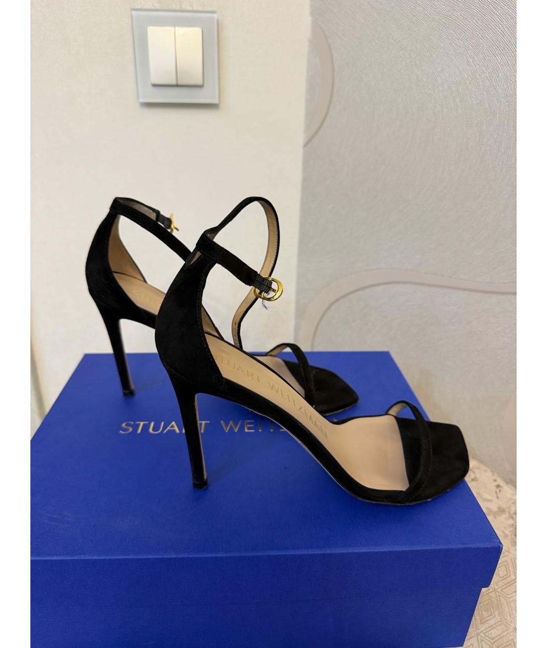 STUART WEITZMAN Черные замшевые босоножки, фото 6