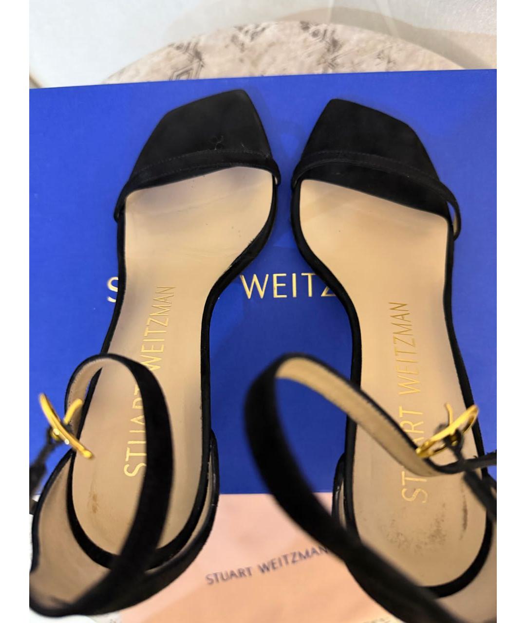 STUART WEITZMAN Черные замшевые босоножки, фото 3