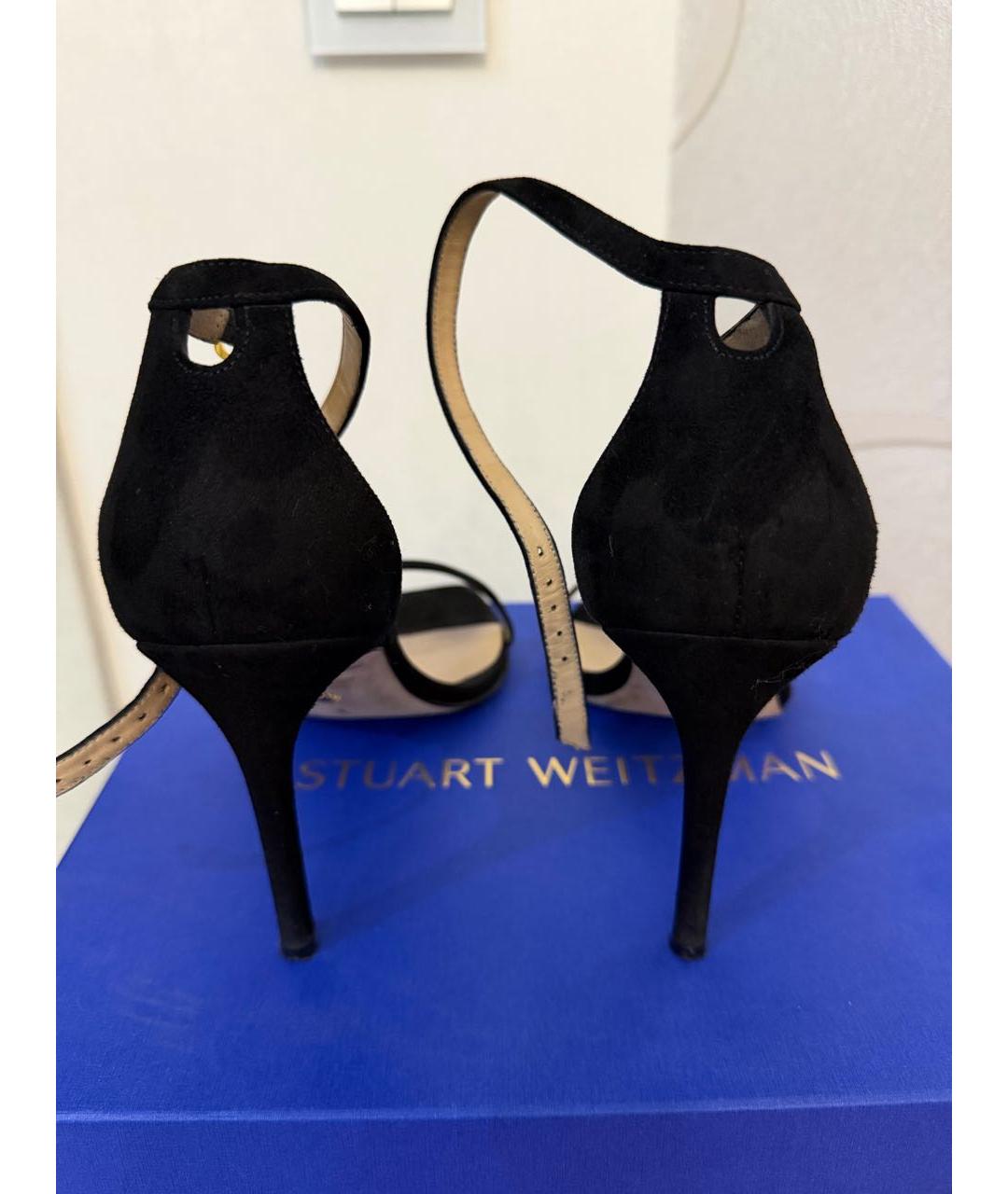STUART WEITZMAN Черные замшевые босоножки, фото 4