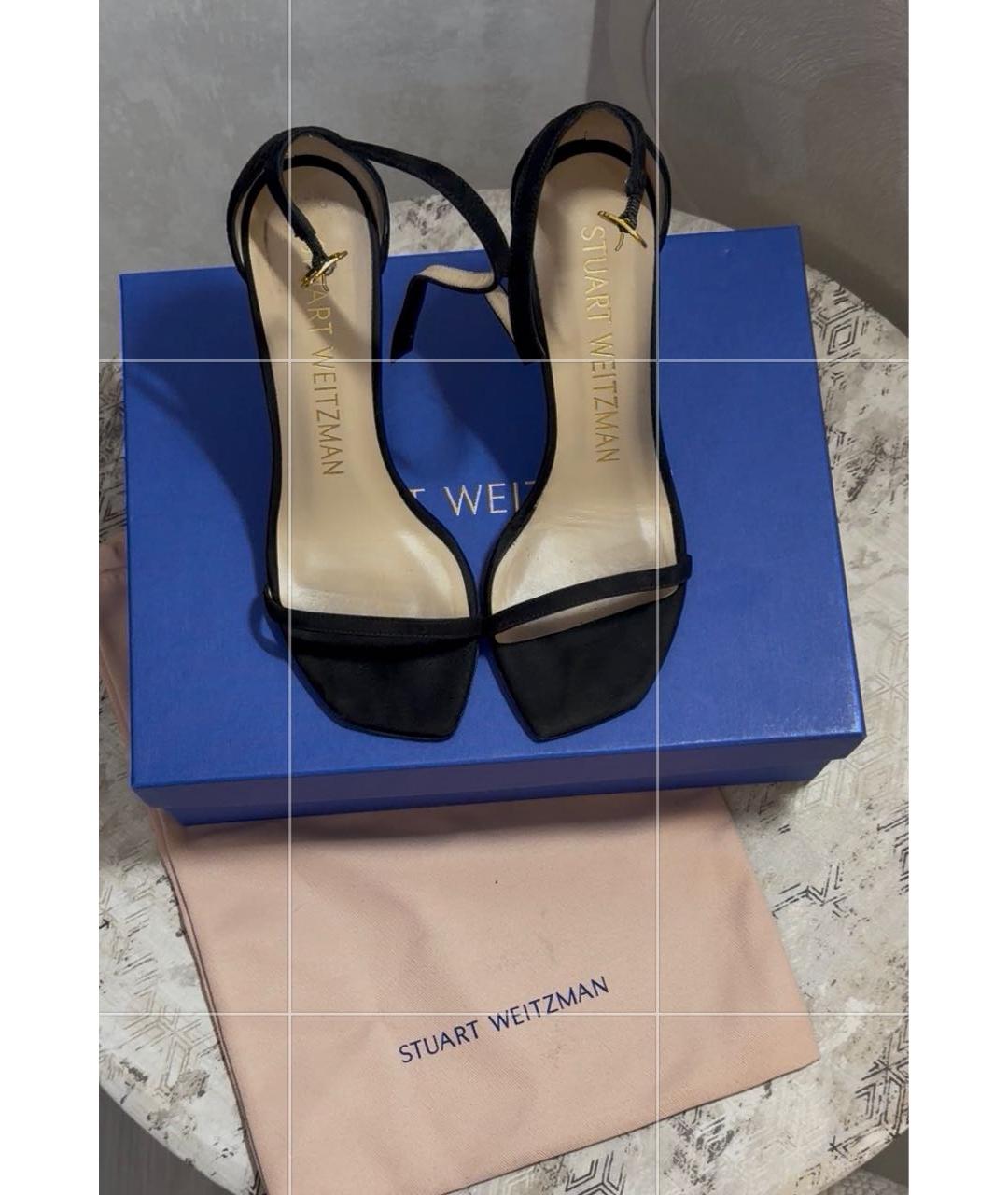 STUART WEITZMAN Черные замшевые босоножки, фото 2