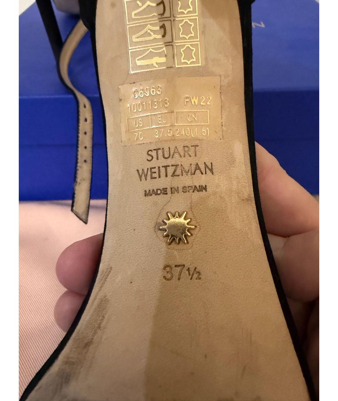 STUART WEITZMAN Черные замшевые босоножки, фото 5