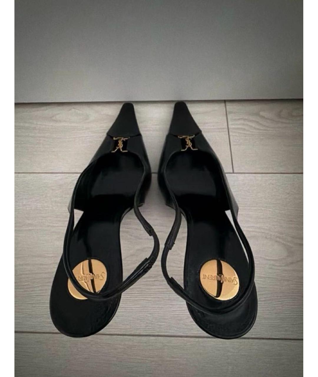 SAINT LAURENT Черные кожаные туфли, фото 3