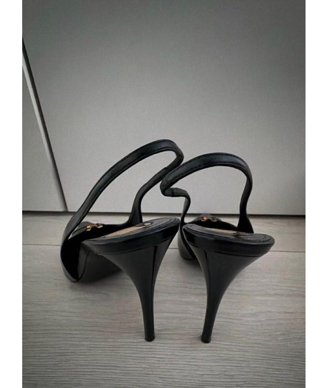 SAINT LAURENT Черные кожаные туфли, фото 4