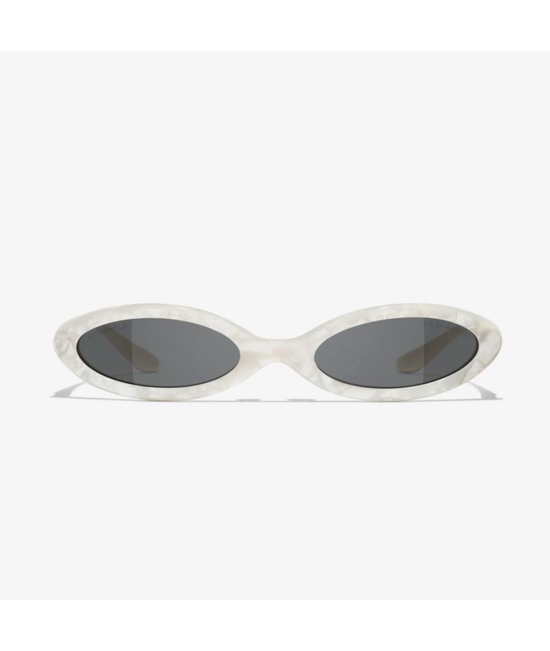 CHANEL Белые пластиковые солнцезащитные очки, фото 4